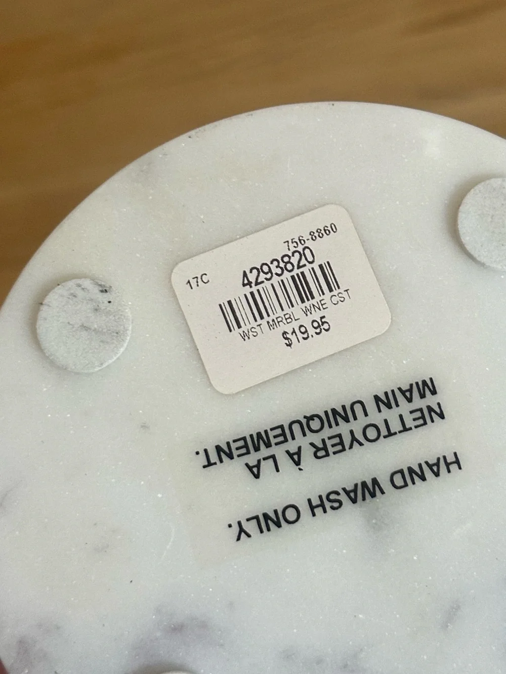 White Marble Wine Coaster